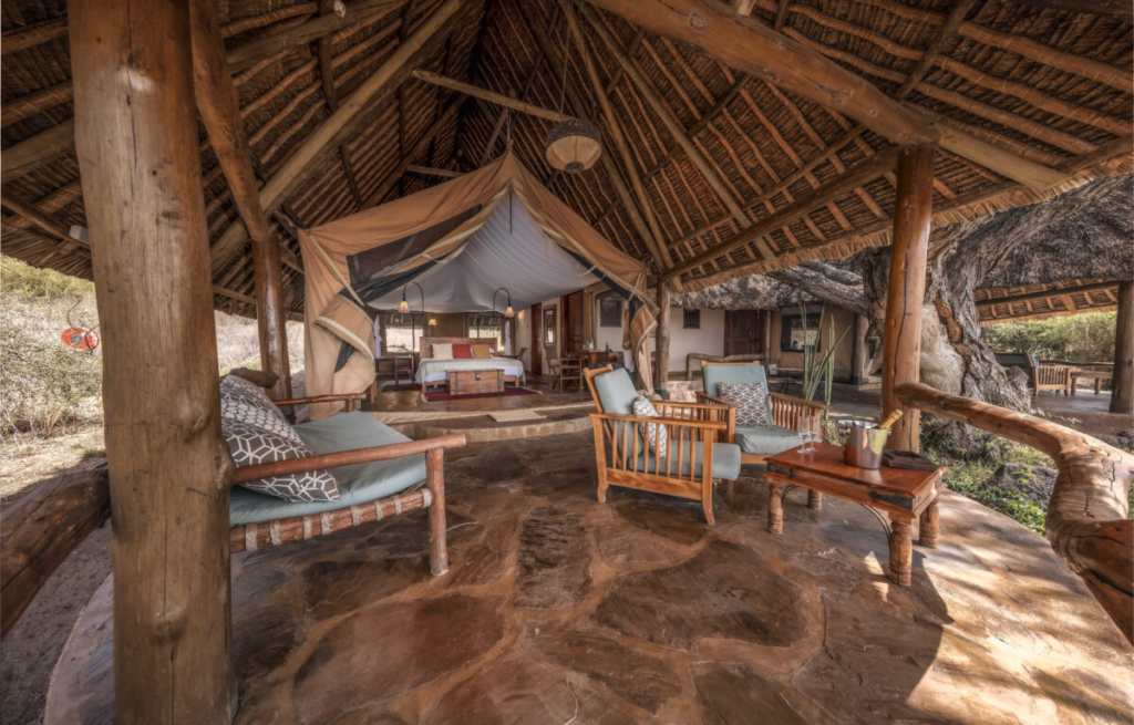 Luxury tented suite at Tortilis Camp Amboseli National Park Kenya