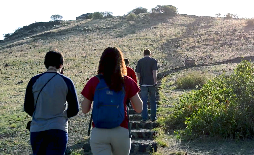 Other Paths group members climbing Nuomotio Observation Point, Amboseli National Park